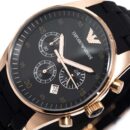 Emporio Armani Ladies Sportivo Chronograph Rose Gold PVD Watch - AR5906